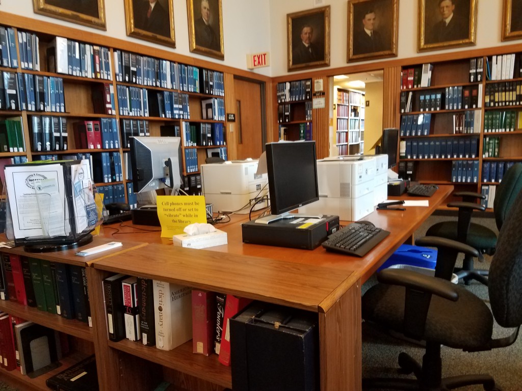 Computers and books coexisting in the Ramsey County Law Library